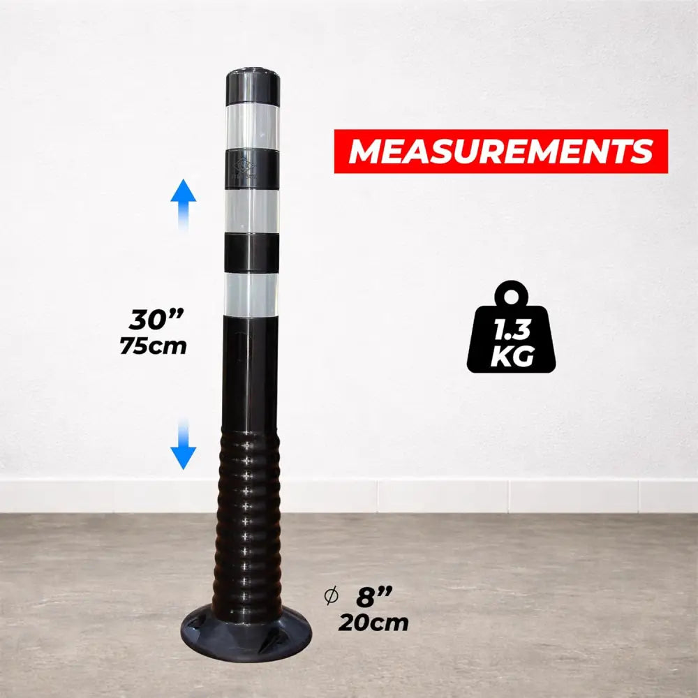 Reflective Flexible PU Delineator Post Black - 75CM