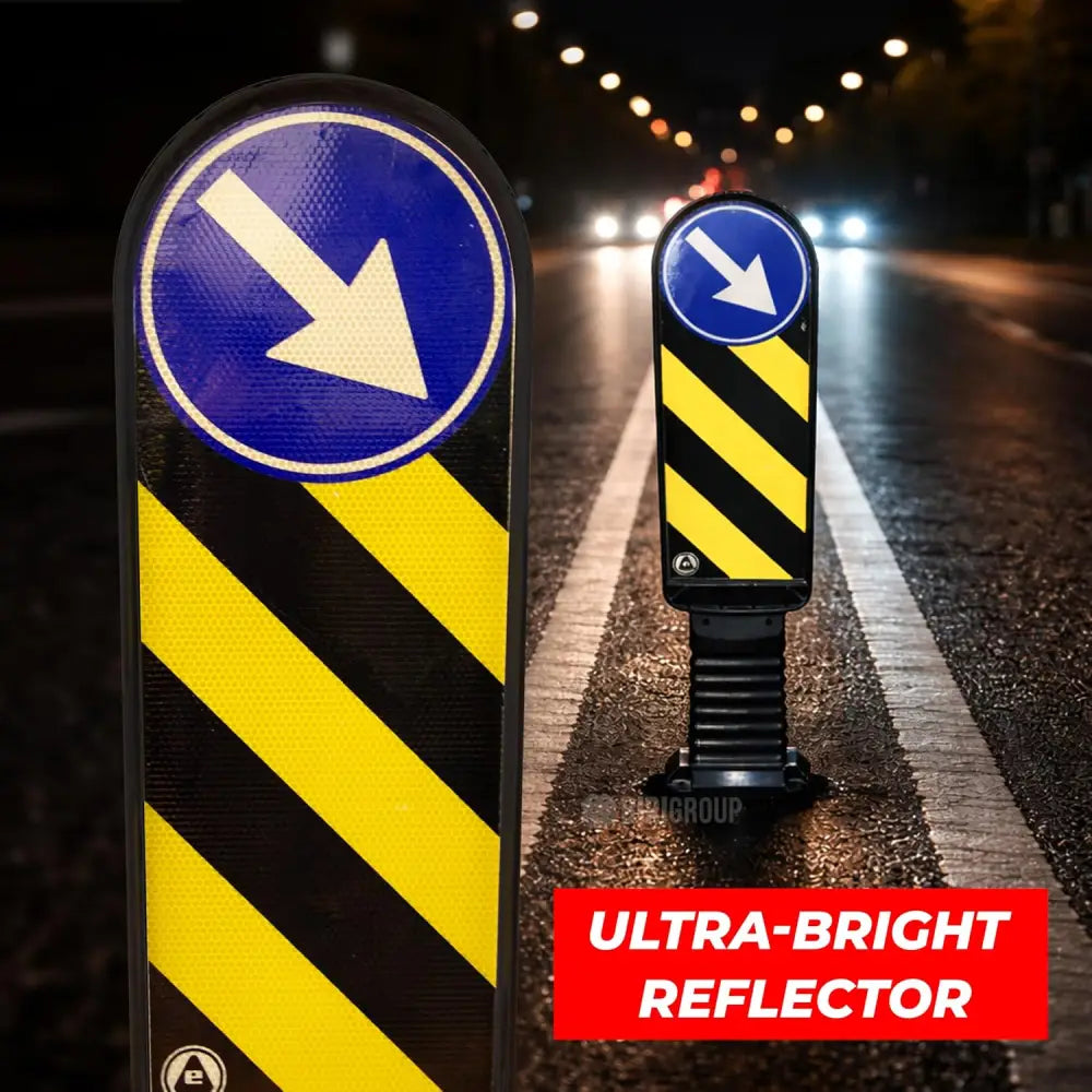 Refuge Delineator Black Flexible Road Safety Post - 90CM