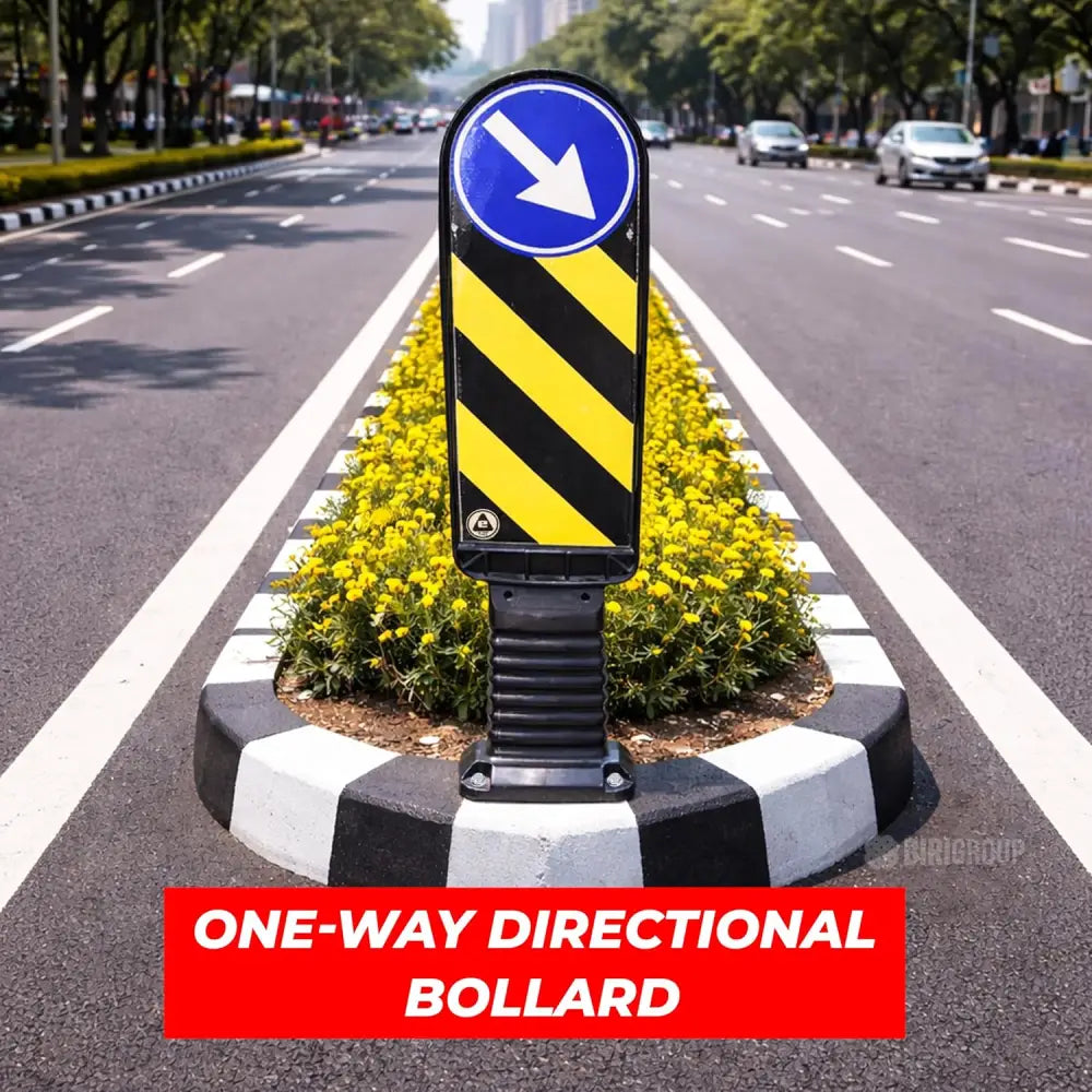 Refuge Delineator Black Flexible Road Safety Post - 90CM