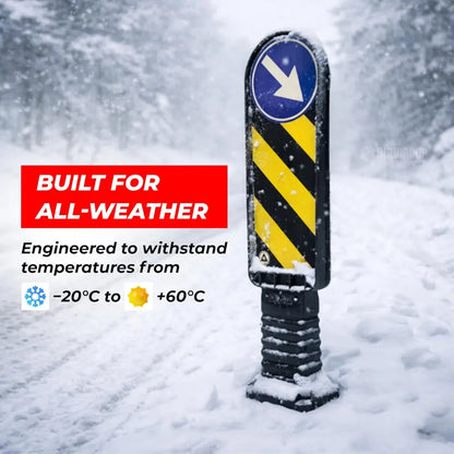 Refuge Delineator Black Flexible Road Safety Post - 90CM