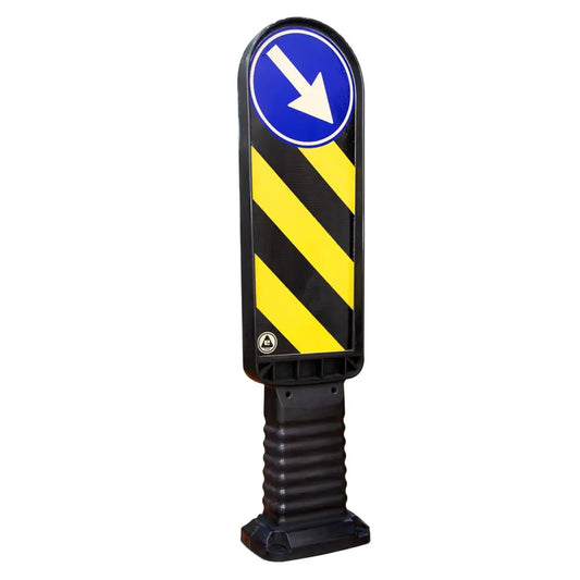 Refuge Delineator Black Flexible Road Safety Post - 90CM