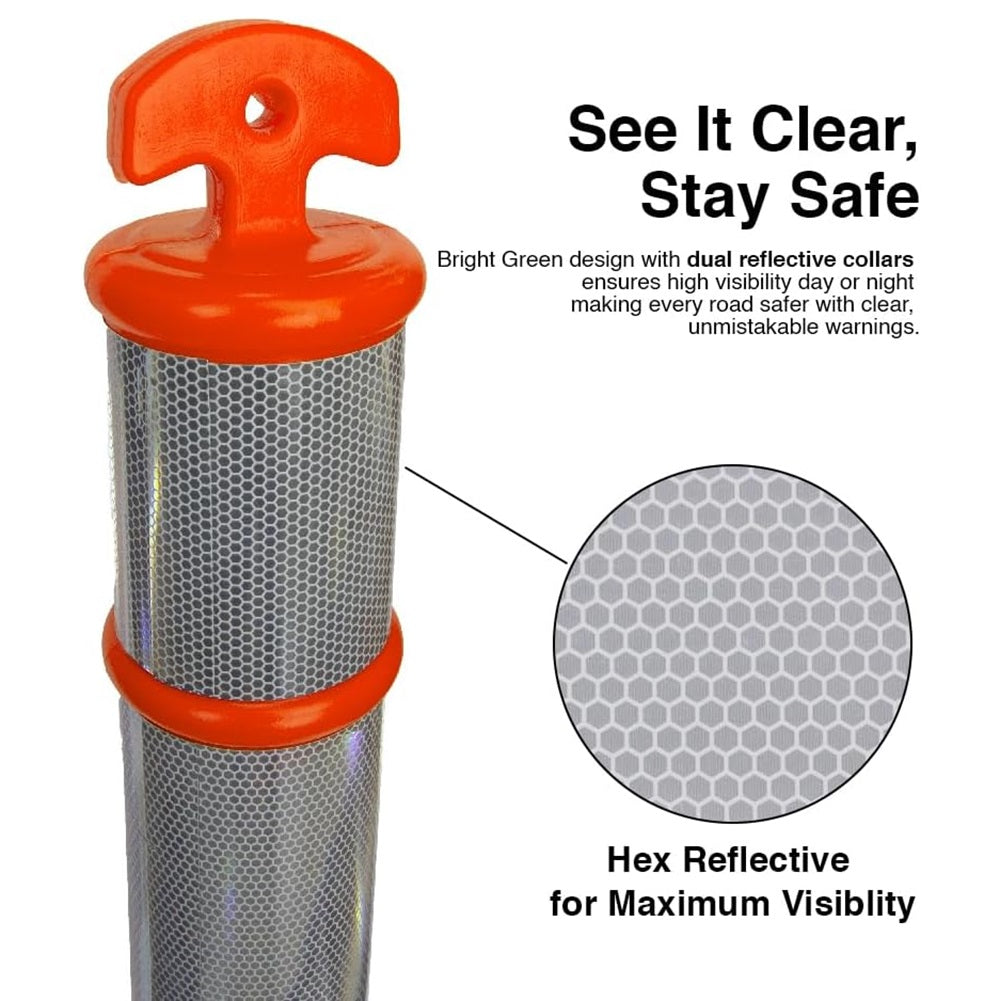 Road Safety Delineator Post With Reflective Strips