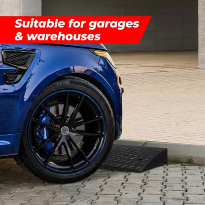 Rubber Heavy Duty Wheel Curb Ramp - Black