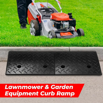 Rubber Heavy Duty Wheel Curb Ramp - Black