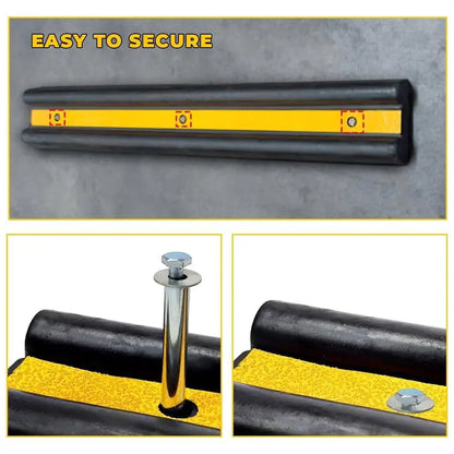 Rubber Wall Guard with Reflector Black & Yellow - 100CM