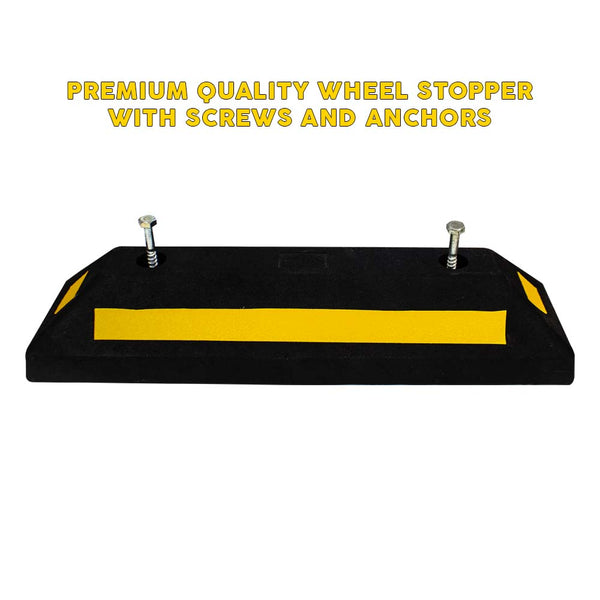 57CM Heavy Duty Rubber Wheel Stopper | Garage & Parking Safety Block ...