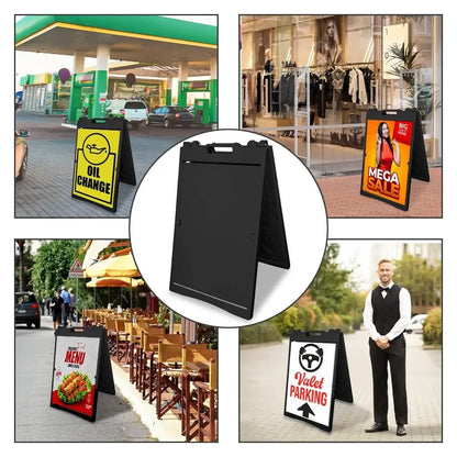 Sign Board A-Frame Double-Sided Folding Display Stand - Black