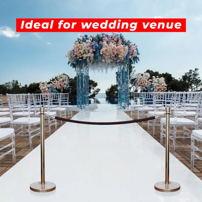 Silver Crowd Control Stanchions 100 CM with Black Velvet Rope 1.5 M