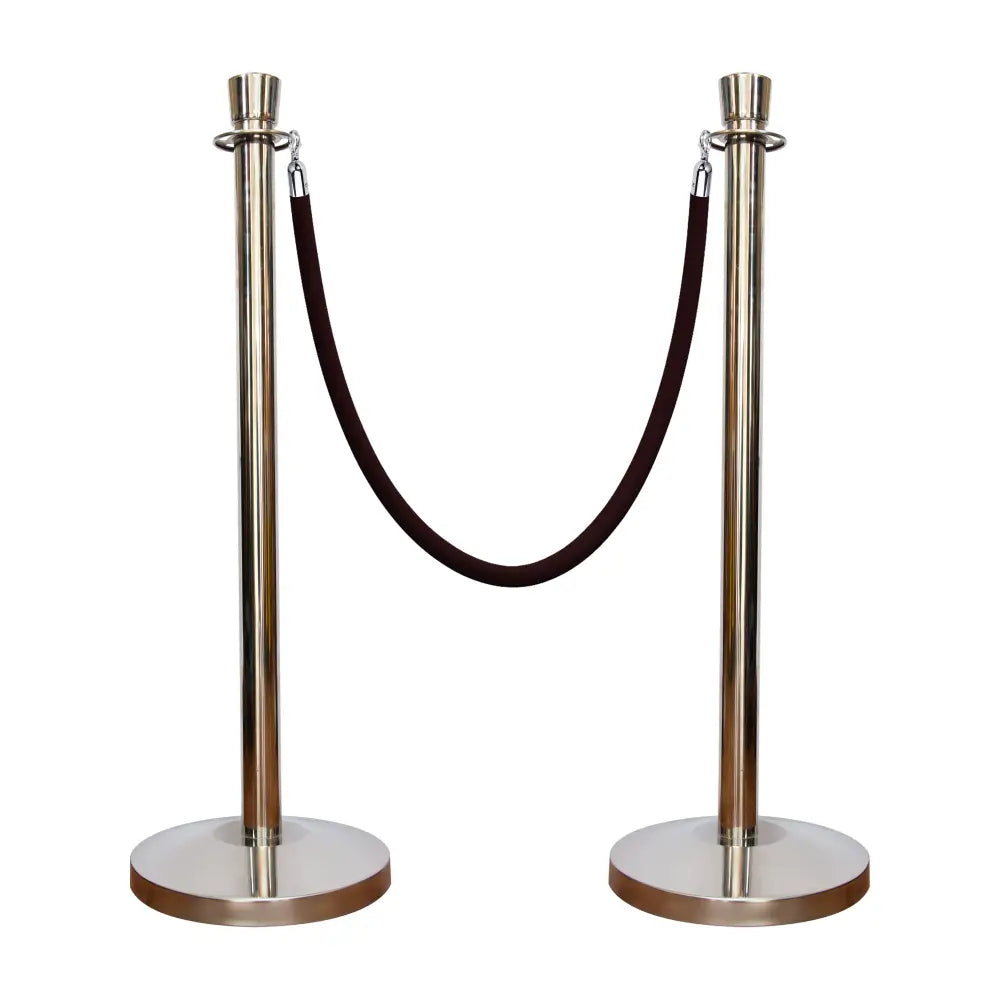 Silver Crowd Control Stanchions 100 CM with Black Velvet Rope 1.5 M