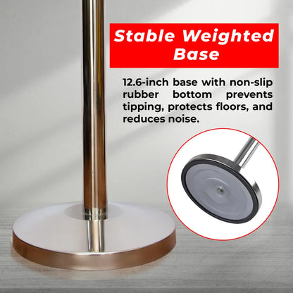 Silver Crowd Control Stanchions 100 CM with Blue Velvet Rope 1.5 M