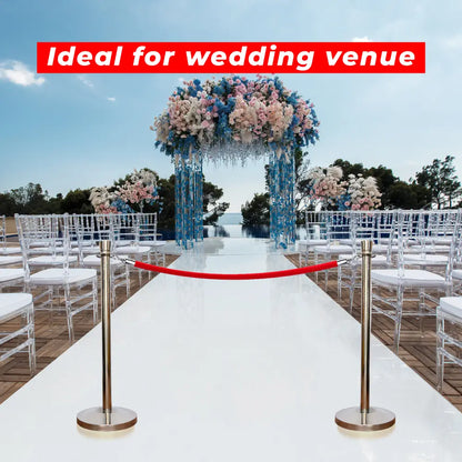 Silver Crowd Control Stanchions 100 CM with Red Velvet Rope 1.5 M