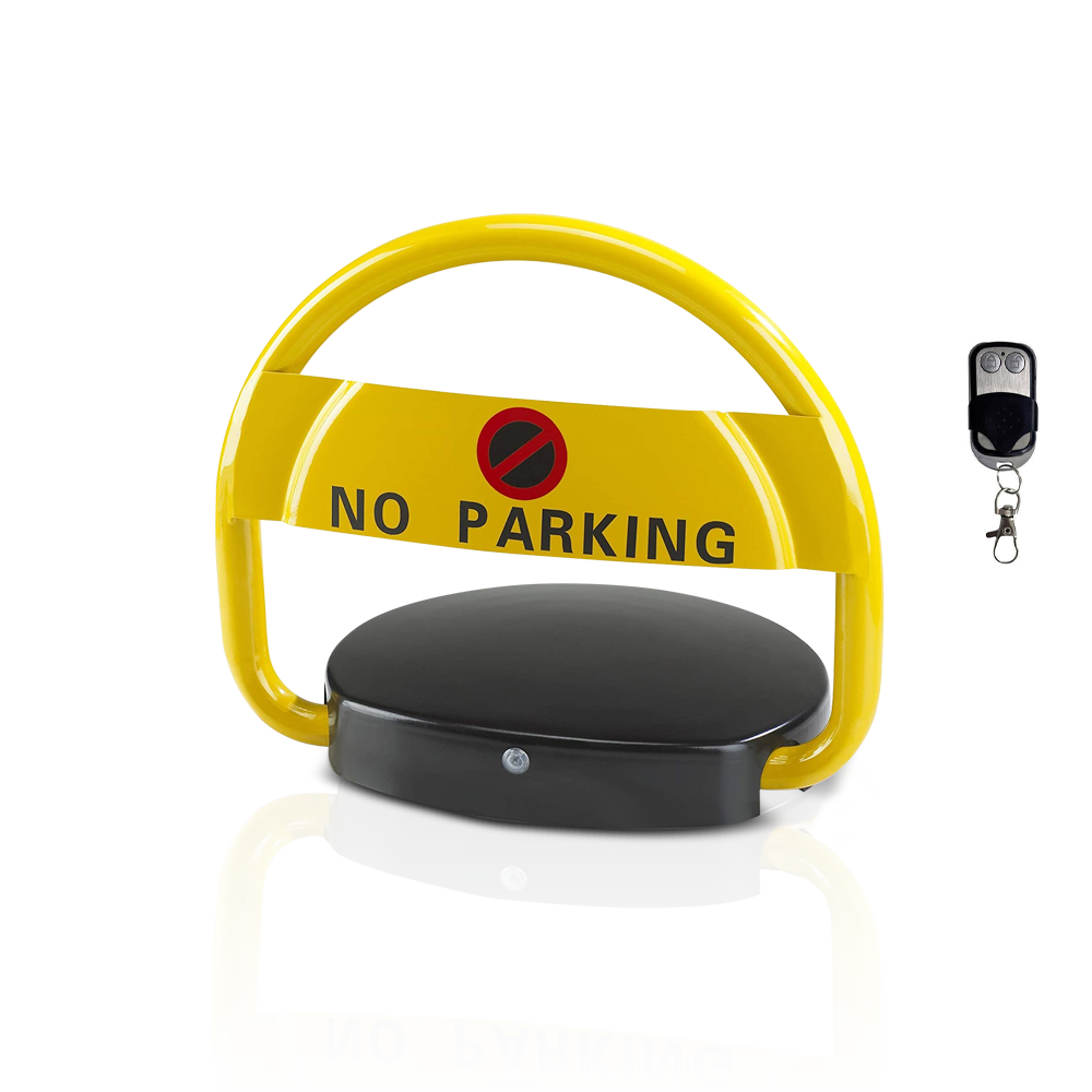 Small No Parking Lock Battery Powered Barrier - Yellow & Black for Security - Biri Group 