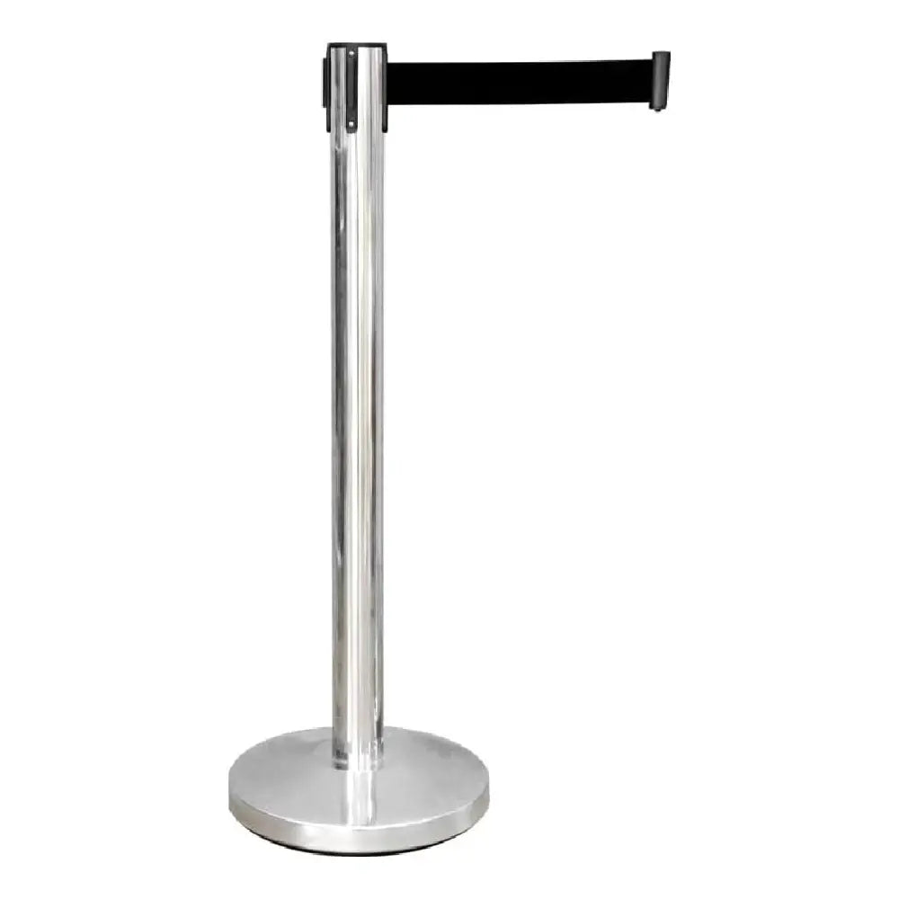 Stainless Steel  Crowd Control Barrier with Black Belt 2M