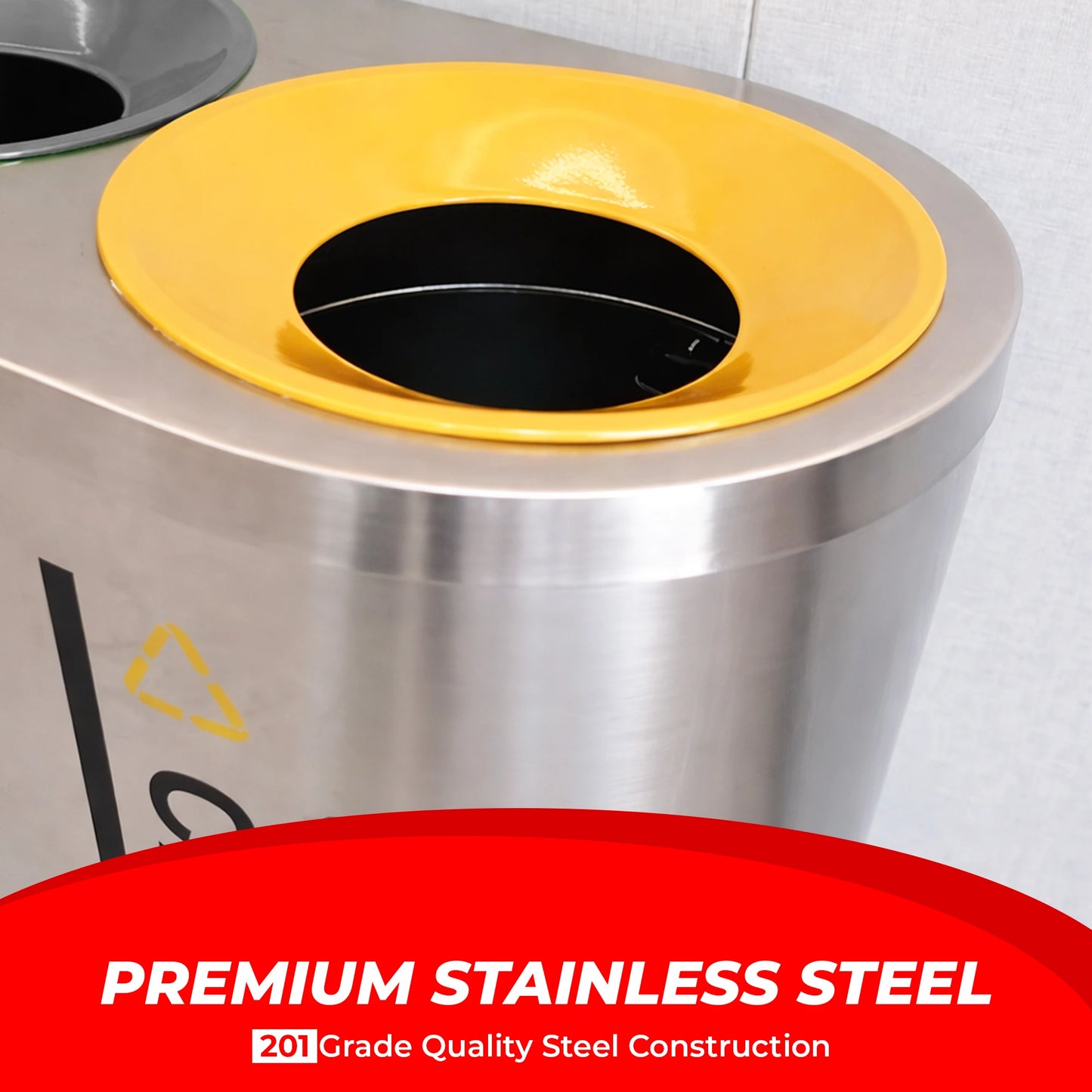 Stainless Steel Trash Box – 4 Section Waste Separator