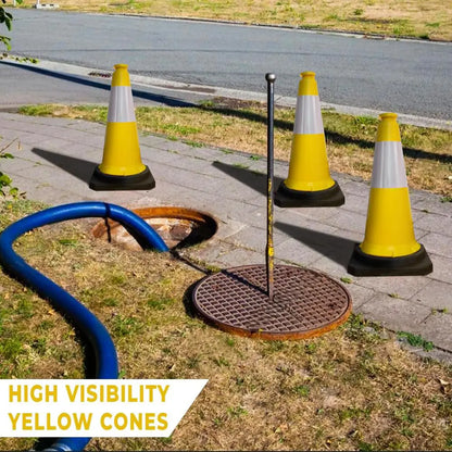Traffic Safety Cone with Reflective Collar & PE Base 75CM - Yellow