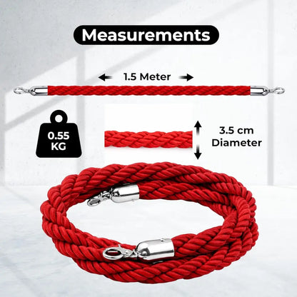 Twisted Stanchion Rope 1.5 Meter - Red