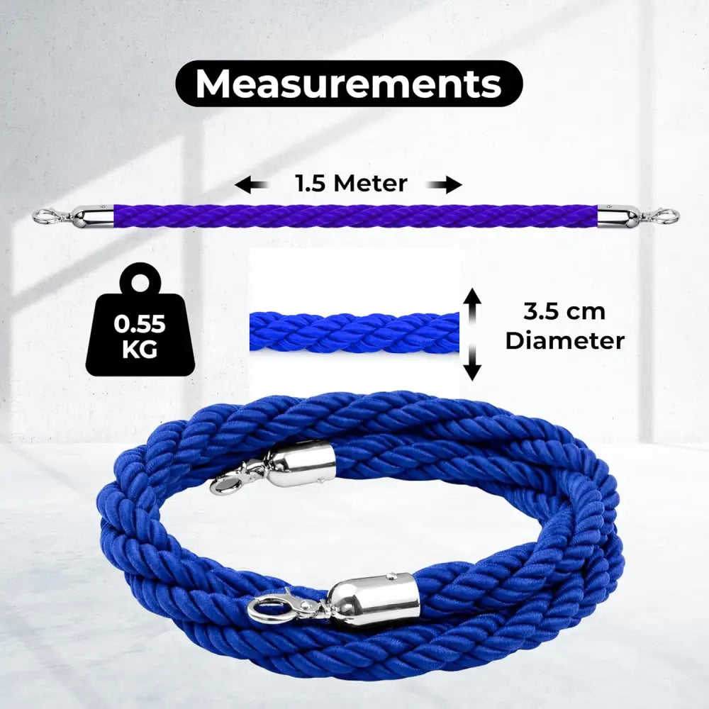 Twisted Stanchion Rope 1.5 Meter - Blue