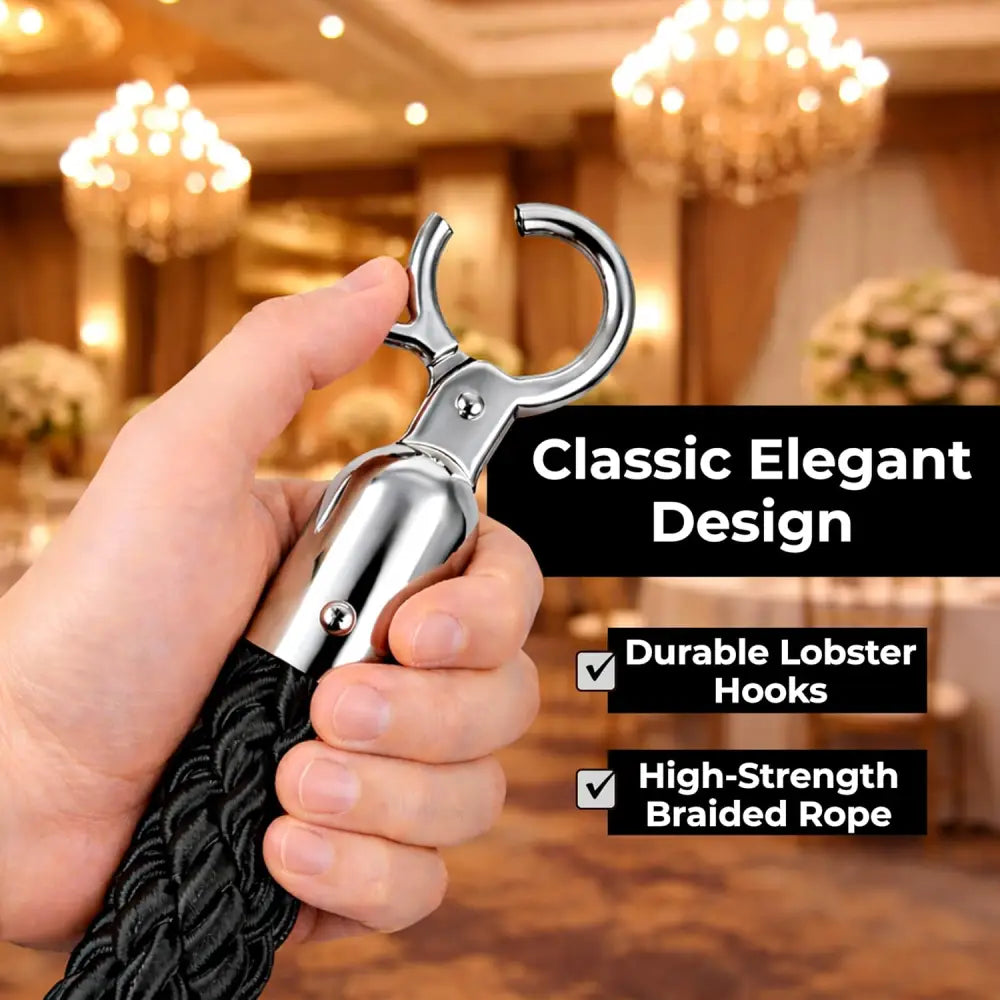 Twisted Stanchion Rope 1.5 Meter - Black