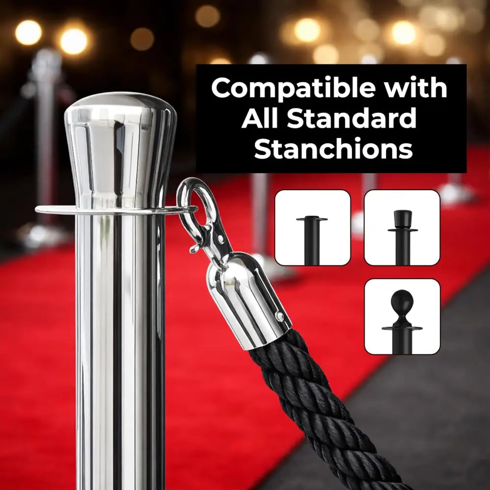 Twisted Stanchion Rope 1.5 Meter - Black