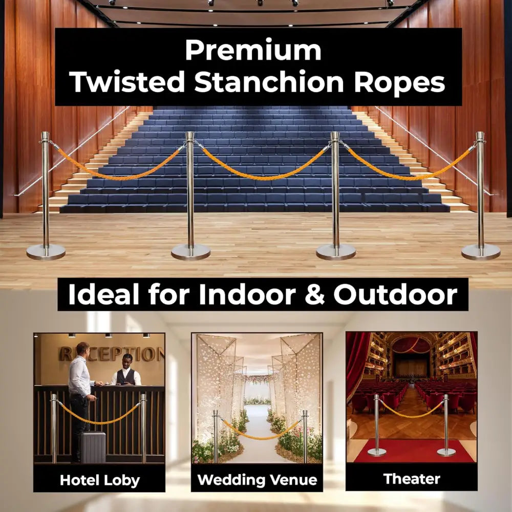 Twisted Stanchion Rope 1.5 Meter - Gold