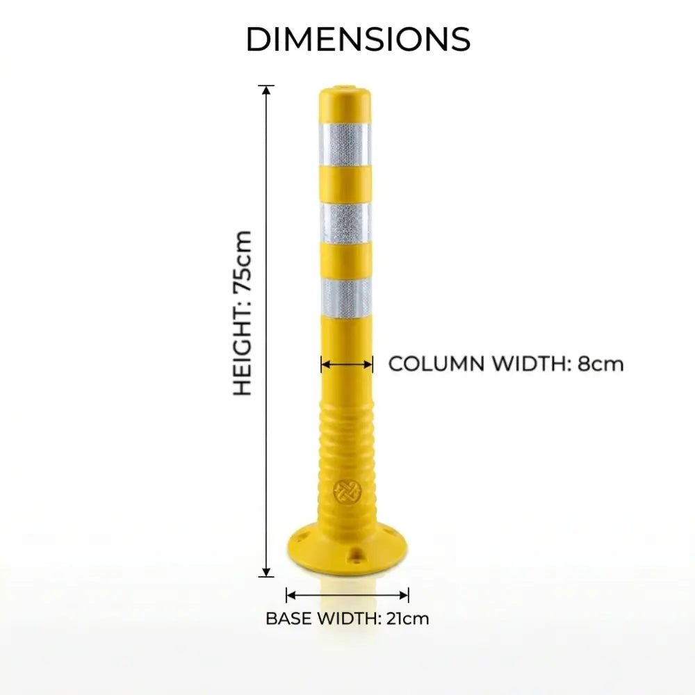 Unbreakable 75CM Yellow Delineator High Visibility Safety Post