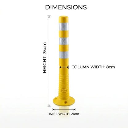 Unbreakable 75CM Yellow Delineator High Visibility Safety Post