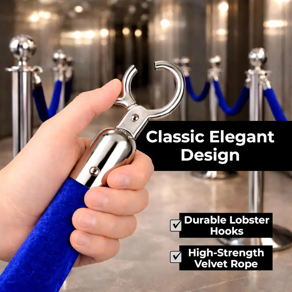 Velvet Stanchion Rope 1.5 Meter - Blue