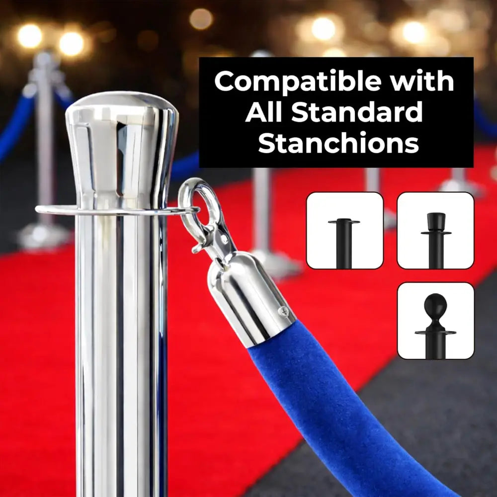 Velvet Stanchion Rope 1.5 Meter - Blue