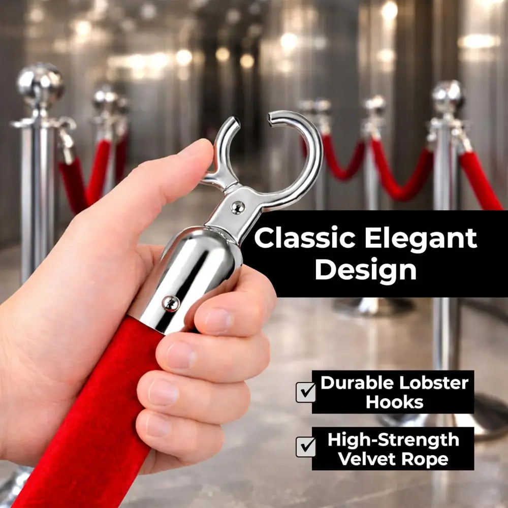 Velvet Stanchion Rope 1.5 Meter - Red