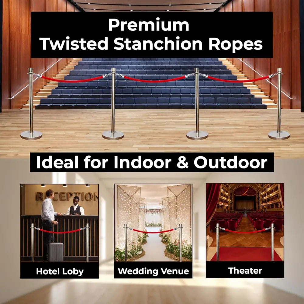 Velvet Stanchion Rope 1.5 Meter - Red