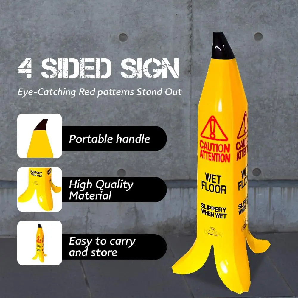 Wet Floor Banana Cone Yellow - 92CM