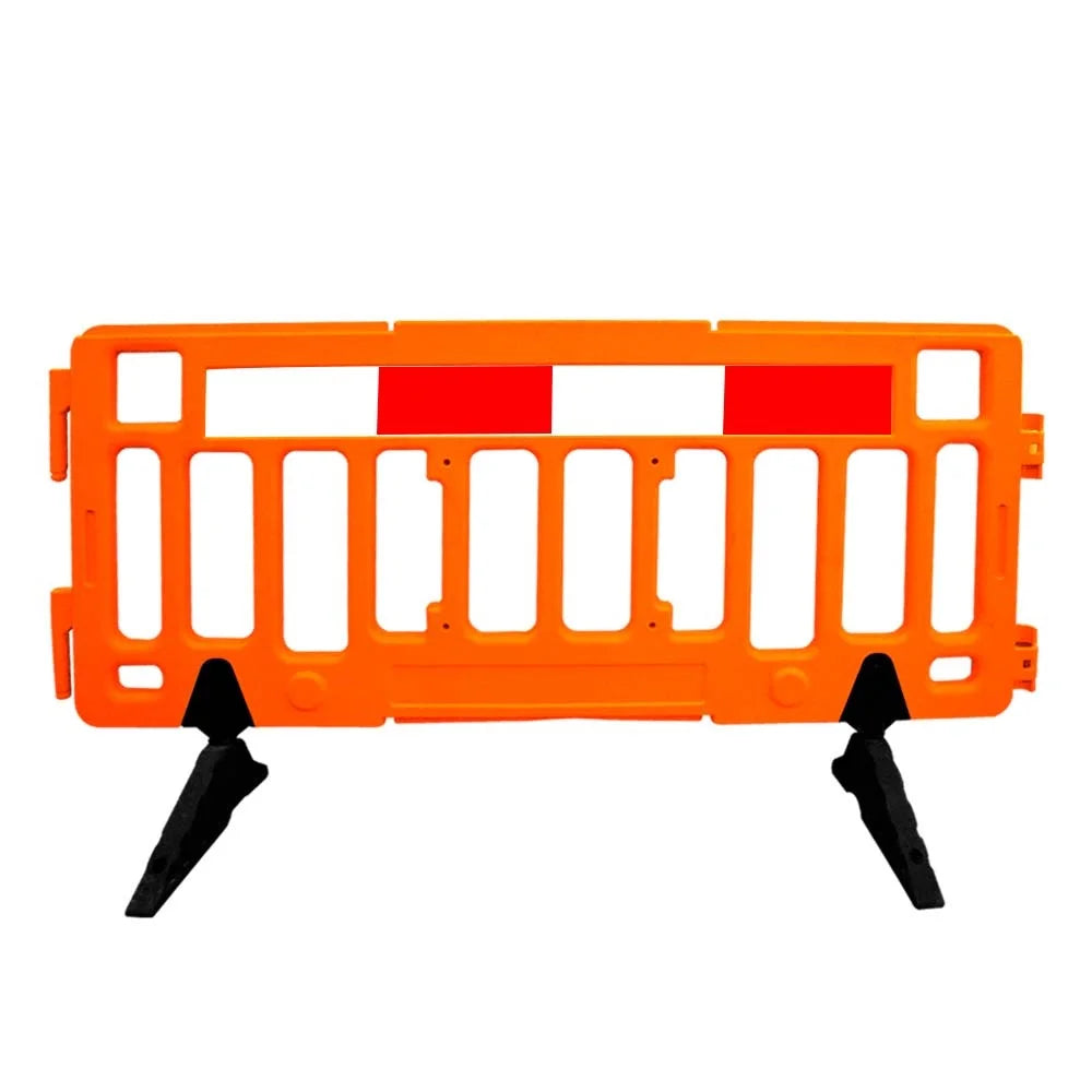 High-Visibility Orange Safety Barricade - 2 Meters