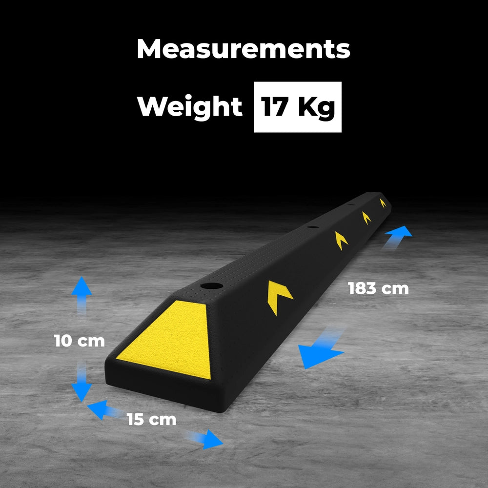 183CM Parking Wheel Stop | Heavy Duty Black Parking Curb