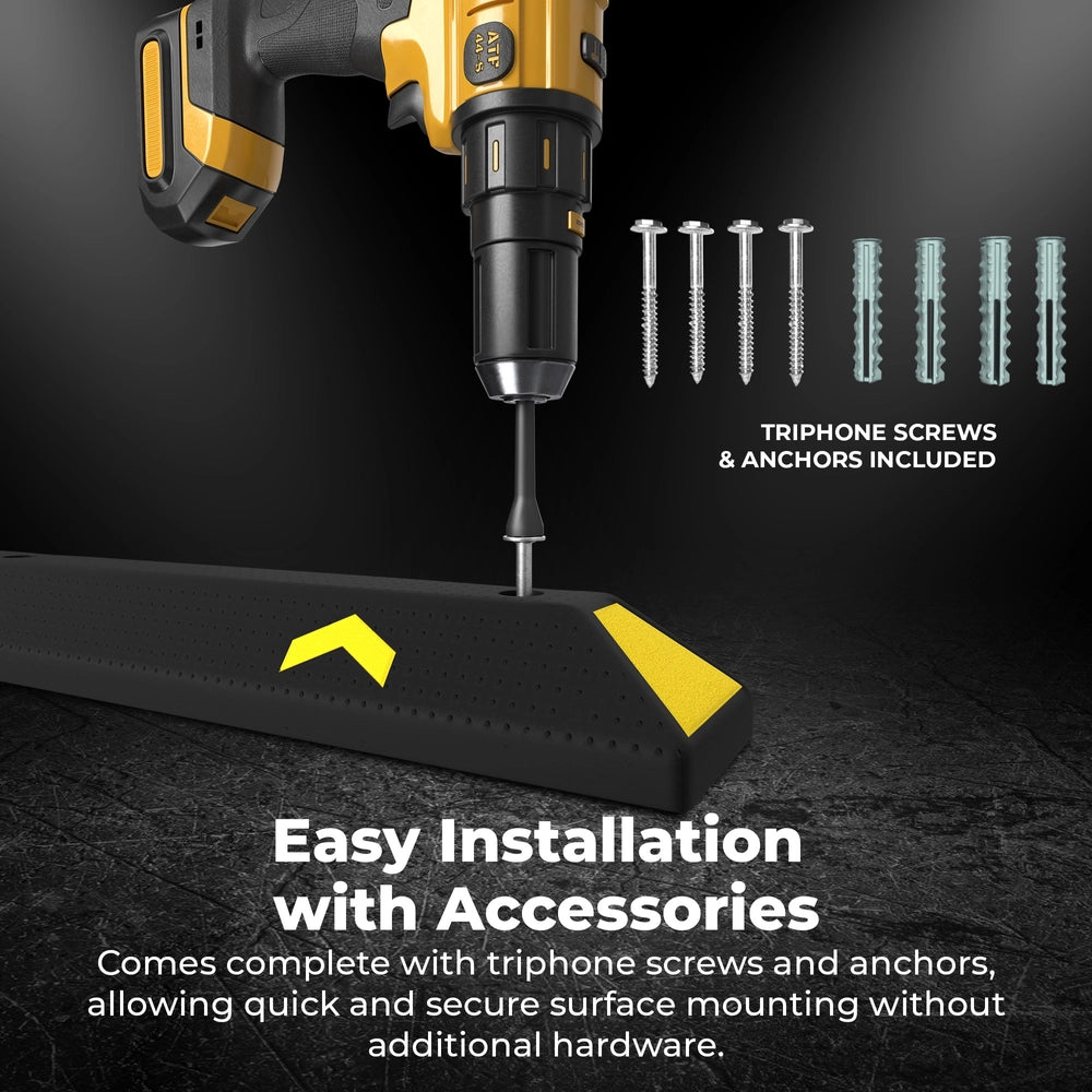183CM Parking Wheel Stop | Heavy Duty Black Parking Curb