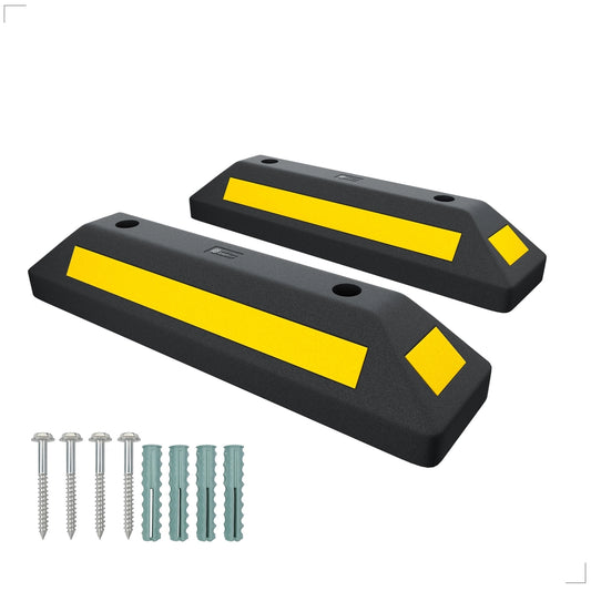 Heavy Duty 57CM Wheel Stop | Reflector Parking Stopper - Set of 2