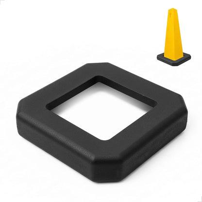 A black square rubber base 