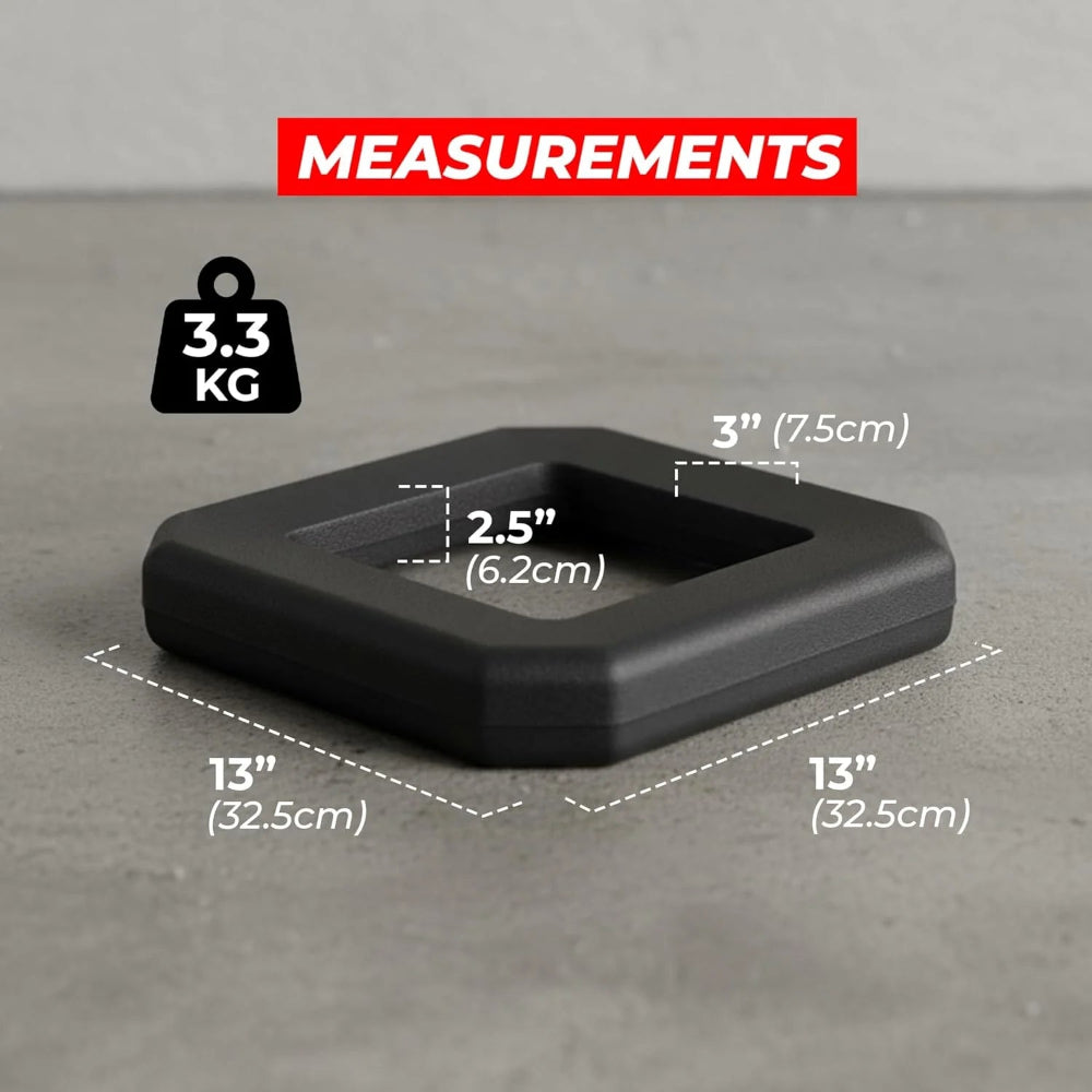 Black square weight base