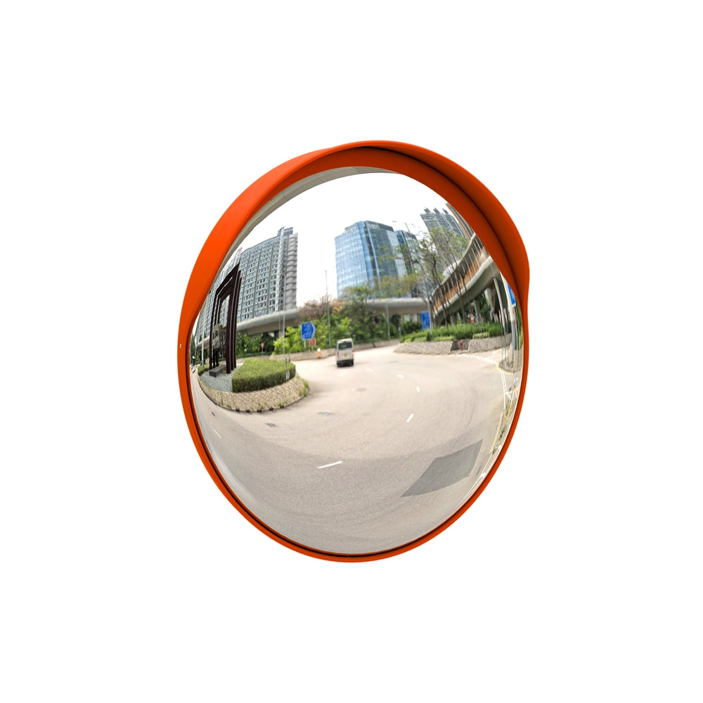 45CM Convex Safety Mirror Orange | Pole Mount Blind Spot Mirror