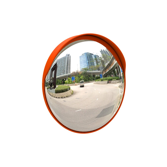 45CM Convex Safety Mirror Orange | Pole Mount Blind Spot Mirror