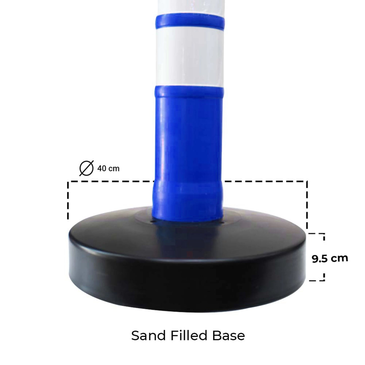Delineator Post 120CM Blue with socket for chains and lights