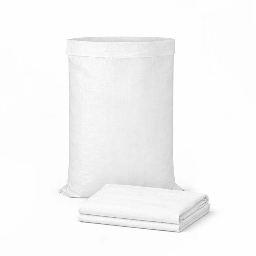 Empty white sandbag on a white background