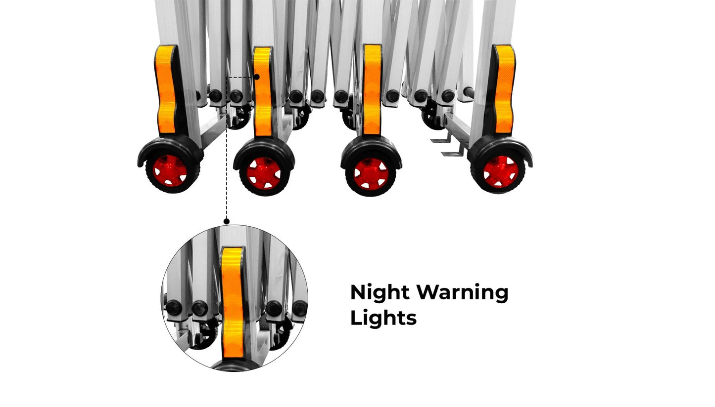 extendable barrier reflective warning light