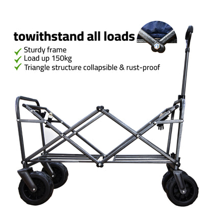 foldable outdoor heavy duty trolley Blue aluminum rod