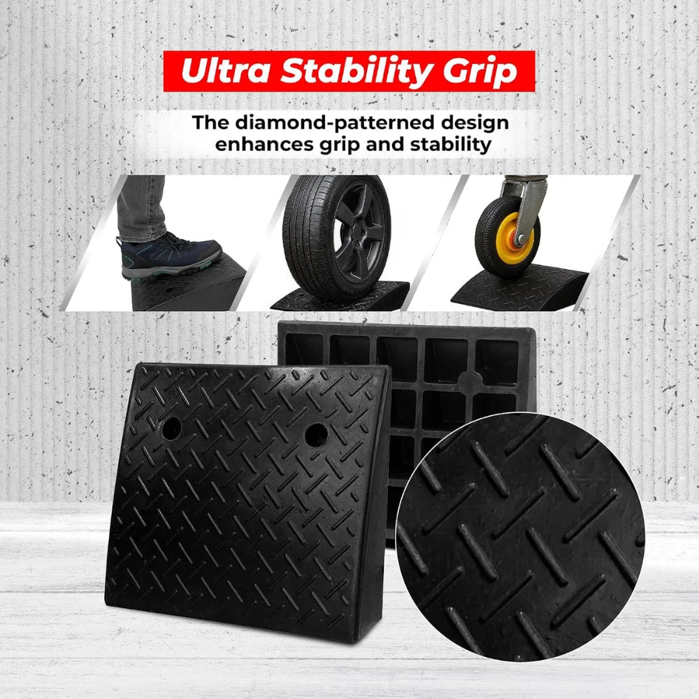 Heavy Duty Rubber Wheel Curb | Portable Ramp for Cars, Trucks, SUVs & Wheelchairs