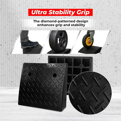 Heavy Duty Rubber Wheel Curb | Portable Ramp for Cars, Trucks, SUVs & Wheelchairs