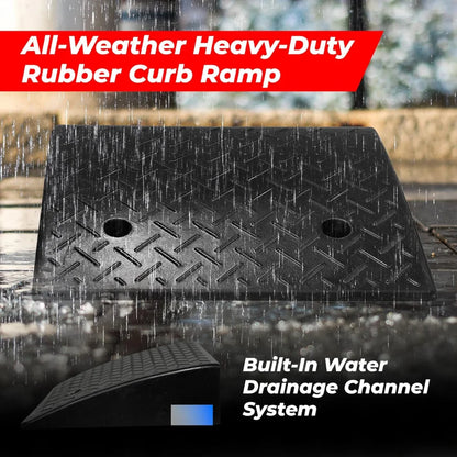 Heavy Duty Rubber Wheel Curb | Portable Ramp for Cars, Trucks, SUVs & Wheelchairs