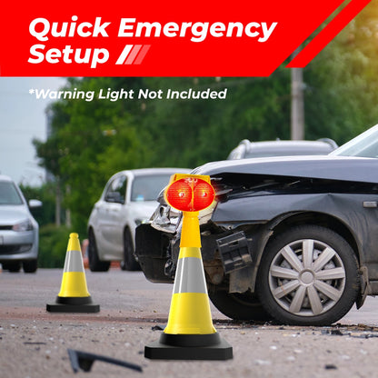 50CM Traffic Safety Cone Yellow | Reflective Weighted Parking Cone