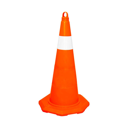 Traffic Cone 70 MM for Safety | Unbreakable Full Soft PVC Reflective Traffic Cone