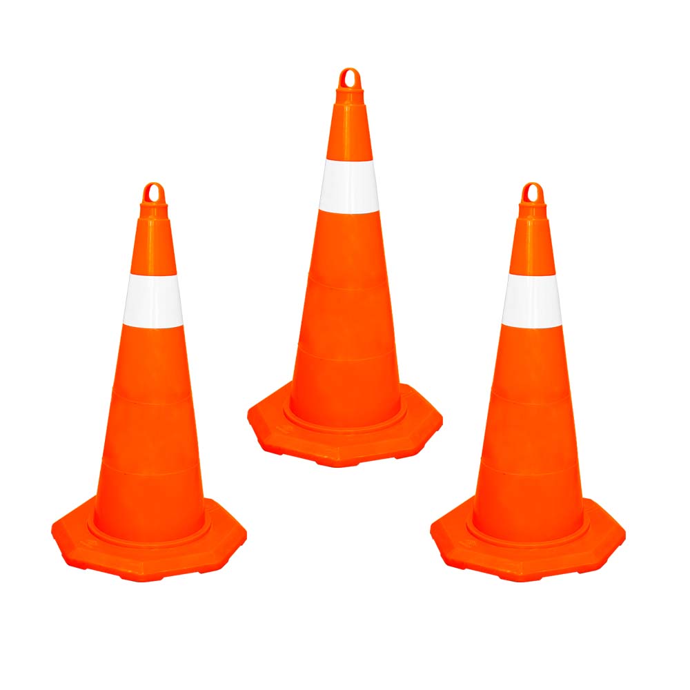Traffic Cone 70 MM for Safety | Unbreakable Full Soft PVC Reflective Traffic Cone