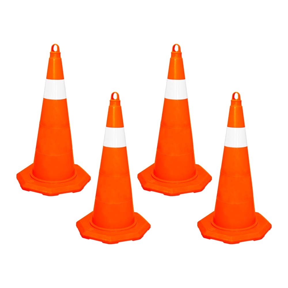 Traffic Cone 70 MM for Safety | Unbreakable Full Soft PVC Reflective Traffic Cone